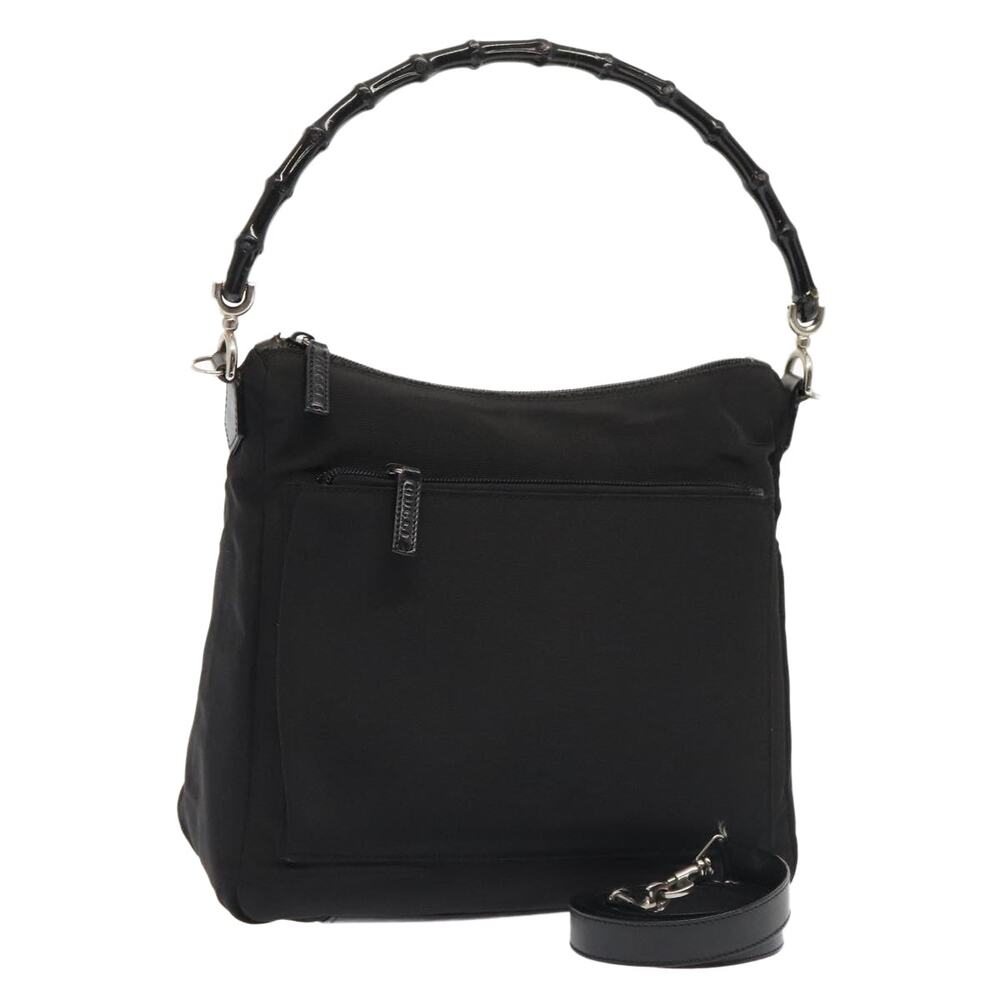 GUCCI Hand Bag Nylon Black Silver 000 000